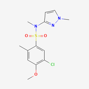 5-chloro-4-methoxy-N,2-dimethyl-N-(1-methylpyrazol-3-yl)benzenesulfonamide