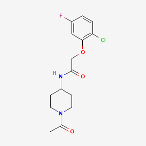 molecular formula C15H18ClFN2O3 B7050918 N-(1-acetylpiperidin-4-yl)-2-(2-chloro-5-fluorophenoxy)acetamide 