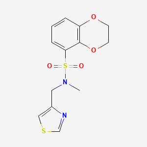 molecular formula C13H14N2O4S2 B7050923 N-methyl-N-(1,3-thiazol-4-ylmethyl)-2,3-dihydro-1,4-benzodioxine-5-sulfonamide 