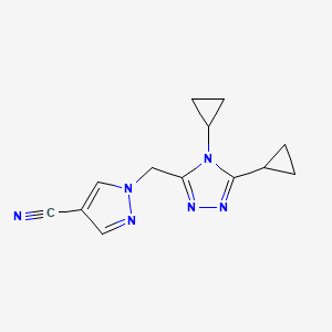 1-[(4,5-Dicyclopropyl-1,2,4-triazol-3-yl)methyl]pyrazole-4-carbonitrile