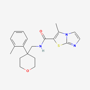 3-methyl-N-[[4-(2-methylphenyl)oxan-4-yl]methyl]imidazo[2,1-b][1,3]thiazole-2-carboxamide