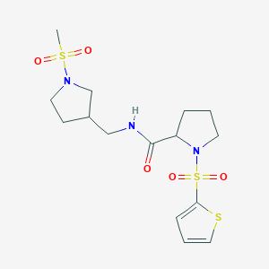 N-[(1-methylsulfonylpyrrolidin-3-yl)methyl]-1-thiophen-2-ylsulfonylpyrrolidine-2-carboxamide