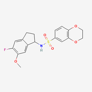 N-(5-fluoro-6-methoxy-2,3-dihydro-1H-inden-1-yl)-2,3-dihydro-1,4-benzodioxine-6-sulfonamide