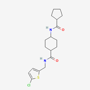 N-[(5-chlorothiophen-2-yl)methyl]-4-(cyclopentanecarbonylamino)cyclohexane-1-carboxamide