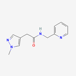 2-(1-methylpyrazol-4-yl)-N-(pyridin-2-ylmethyl)acetamide