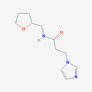 molecular formula C11H17N3O2 B7051061 3-imidazol-1-yl-N-(oxolan-2-ylmethyl)propanamide 