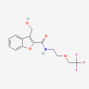 molecular formula C14H14F3NO4 B7051067 3-(hydroxymethyl)-N-[2-(2,2,2-trifluoroethoxy)ethyl]-1-benzofuran-2-carboxamide 