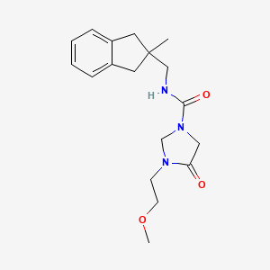 3-(2-methoxyethyl)-N-[(2-methyl-1,3-dihydroinden-2-yl)methyl]-4-oxoimidazolidine-1-carboxamide