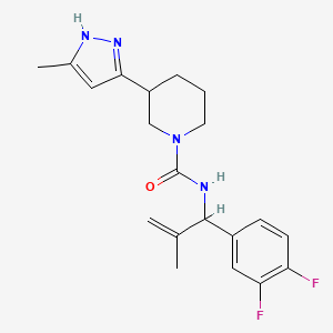 N-[1-(3,4-difluorophenyl)-2-methylprop-2-enyl]-3-(5-methyl-1H-pyrazol-3-yl)piperidine-1-carboxamide