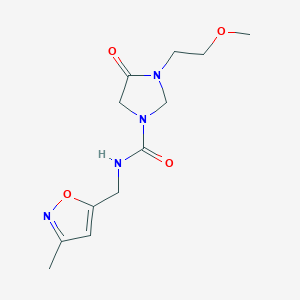 3-(2-methoxyethyl)-N-[(3-methyl-1,2-oxazol-5-yl)methyl]-4-oxoimidazolidine-1-carboxamide