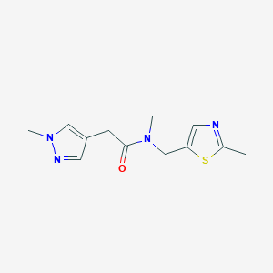 N-methyl-2-(1-methylpyrazol-4-yl)-N-[(2-methyl-1,3-thiazol-5-yl)methyl]acetamide