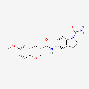 5-[(6-methoxy-3,4-dihydro-2H-chromene-3-carbonyl)amino]-2,3-dihydroindole-1-carboxamide