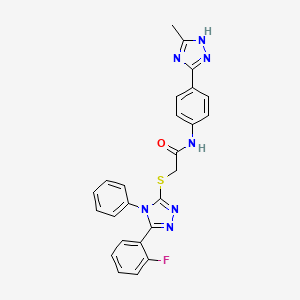 2-[[5-(2-fluorophenyl)-4-phenyl-1,2,4-triazol-3-yl]sulfanyl]-N-[4-(5-methyl-1H-1,2,4-triazol-3-yl)phenyl]acetamide