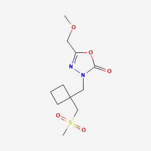 5-(Methoxymethyl)-3-[[1-(methylsulfonylmethyl)cyclobutyl]methyl]-1,3,4-oxadiazol-2-one