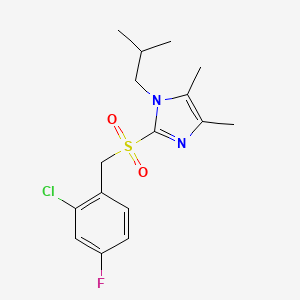 2-[(2-Chloro-4-fluorophenyl)methylsulfonyl]-4,5-dimethyl-1-(2-methylpropyl)imidazole