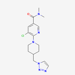 5-chloro-N,N-dimethyl-6-[4-(triazol-1-ylmethyl)piperidin-1-yl]pyridine-3-carboxamide