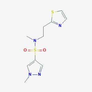 molecular formula C10H14N4O2S2 B7051206 N,1-dimethyl-N-[2-(1,3-thiazol-2-yl)ethyl]pyrazole-4-sulfonamide 