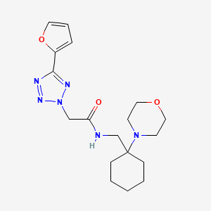 2-[5-(furan-2-yl)tetrazol-2-yl]-N-[(1-morpholin-4-ylcyclohexyl)methyl]acetamide