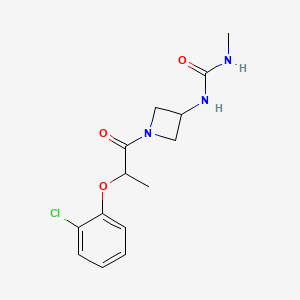 molecular formula C14H18ClN3O3 B7051227 1-[1-[2-(2-Chlorophenoxy)propanoyl]azetidin-3-yl]-3-methylurea 