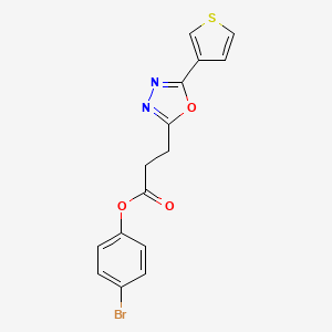 molecular formula C15H11BrN2O3S B7051229 (4-Bromophenyl) 3-(5-thiophen-3-yl-1,3,4-oxadiazol-2-yl)propanoate 