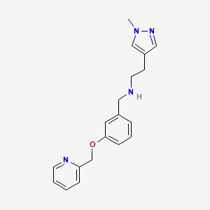 2-(1-methylpyrazol-4-yl)-N-[[3-(pyridin-2-ylmethoxy)phenyl]methyl]ethanamine