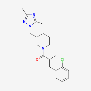 3-(2-Chlorophenyl)-1-[3-[(3,5-dimethyl-1,2,4-triazol-1-yl)methyl]piperidin-1-yl]-2-methylpropan-1-one