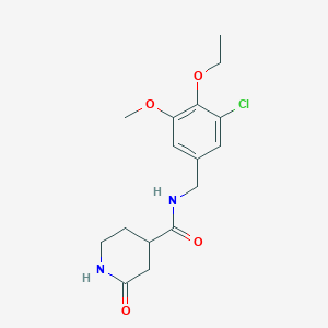 molecular formula C16H21ClN2O4 B7051318 N-[(3-chloro-4-ethoxy-5-methoxyphenyl)methyl]-2-oxopiperidine-4-carboxamide 