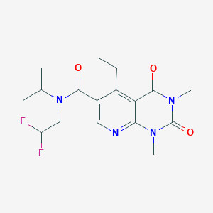 molecular formula C17H22F2N4O3 B7051329 N-(2,2-difluoroethyl)-5-ethyl-1,3-dimethyl-2,4-dioxo-N-propan-2-ylpyrido[2,3-d]pyrimidine-6-carboxamide 