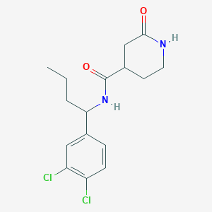 molecular formula C16H20Cl2N2O2 B7051343 N-[1-(3,4-dichlorophenyl)butyl]-2-oxopiperidine-4-carboxamide 