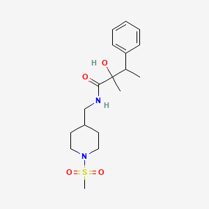 2-hydroxy-2-methyl-N-[(1-methylsulfonylpiperidin-4-yl)methyl]-3-phenylbutanamide