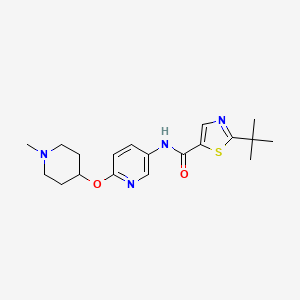 molecular formula C19H26N4O2S B7051368 2-tert-butyl-N-[6-(1-methylpiperidin-4-yl)oxypyridin-3-yl]-1,3-thiazole-5-carboxamide 