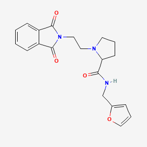 molecular formula C20H21N3O4 B7051385 1-[2-(1,3-dioxoisoindol-2-yl)ethyl]-N-(furan-2-ylmethyl)pyrrolidine-2-carboxamide 