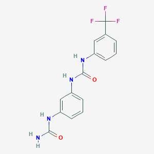 molecular formula C15H13F3N4O2 B7051409 1-[3-(Carbamoylamino)phenyl]-3-[3-(trifluoromethyl)phenyl]urea 