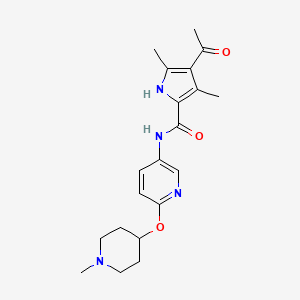 4-acetyl-3,5-dimethyl-N-[6-(1-methylpiperidin-4-yl)oxypyridin-3-yl]-1H-pyrrole-2-carboxamide