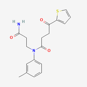 molecular formula C18H20N2O3S B7051453 N-(3-amino-3-oxopropyl)-N-(3-methylphenyl)-4-oxo-4-thiophen-2-ylbutanamide 