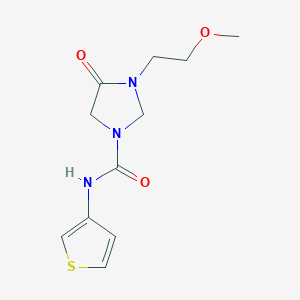 molecular formula C11H15N3O3S B7051481 3-(2-methoxyethyl)-4-oxo-N-thiophen-3-ylimidazolidine-1-carboxamide 