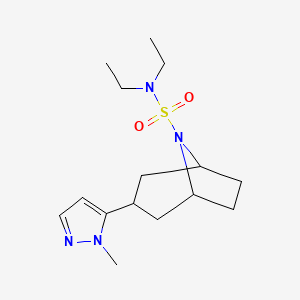 molecular formula C15H26N4O2S B7051482 N,N-diethyl-3-(2-methylpyrazol-3-yl)-8-azabicyclo[3.2.1]octane-8-sulfonamide 