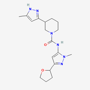 N-[2-methyl-5-(oxolan-2-yl)pyrazol-3-yl]-3-(5-methyl-1H-pyrazol-3-yl)piperidine-1-carboxamide