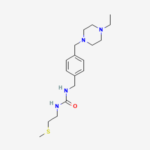 molecular formula C18H30N4OS B7051523 1-[[4-[(4-Ethylpiperazin-1-yl)methyl]phenyl]methyl]-3-(2-methylsulfanylethyl)urea 