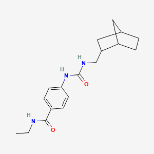 molecular formula C18H25N3O2 B7051546 4-(2-bicyclo[2.2.1]heptanylmethylcarbamoylamino)-N-ethylbenzamide 