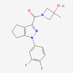 [1-(3,4-difluorophenyl)-5,6-dihydro-4H-cyclopenta[c]pyrazol-3-yl]-(3-hydroxy-3-methylazetidin-1-yl)methanone