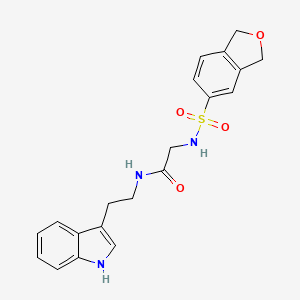 molecular formula C20H21N3O4S B7051612 2-(1,3-dihydro-2-benzofuran-5-ylsulfonylamino)-N-[2-(1H-indol-3-yl)ethyl]acetamide 