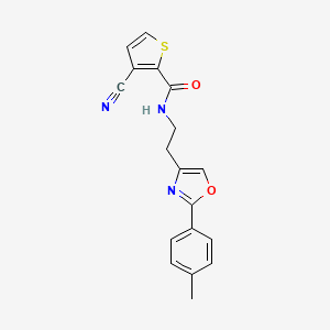 3-cyano-N-[2-[2-(4-methylphenyl)-1,3-oxazol-4-yl]ethyl]thiophene-2-carboxamide