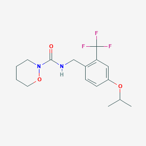 N-[[4-propan-2-yloxy-2-(trifluoromethyl)phenyl]methyl]oxazinane-2-carboxamide