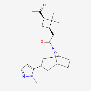 2-[(1R,3R)-3-acetyl-2,2-dimethylcyclobutyl]-1-[3-(2-methylpyrazol-3-yl)-8-azabicyclo[3.2.1]octan-8-yl]ethanone