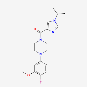 molecular formula C18H23FN4O2 B7051721 [4-(4-Fluoro-3-methoxyphenyl)piperazin-1-yl]-(1-propan-2-ylimidazol-4-yl)methanone 