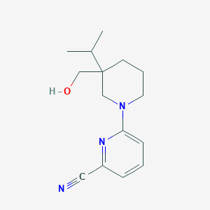 6-[3-(Hydroxymethyl)-3-propan-2-ylpiperidin-1-yl]pyridine-2-carbonitrile