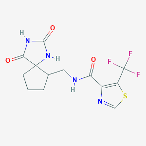 N-[(2,4-dioxo-1,3-diazaspiro[4.4]nonan-9-yl)methyl]-5-(trifluoromethyl)-1,3-thiazole-4-carboxamide