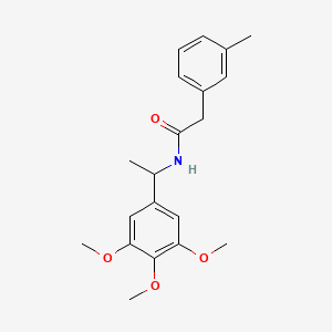 molecular formula C20H25NO4 B7051778 2-(3-methylphenyl)-N-[1-(3,4,5-trimethoxyphenyl)ethyl]acetamide 