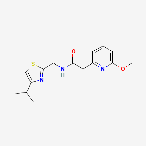 2-(6-methoxypyridin-2-yl)-N-[(4-propan-2-yl-1,3-thiazol-2-yl)methyl]acetamide